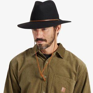 Brixton Field Wide Brim Felt Fedora Hat